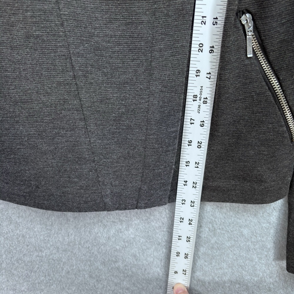 Roz Ali Moto Knit Jacket Size‎ Medium Gray Zip Front Y2K Edgy Chic Grunge - Picture 8 of 8